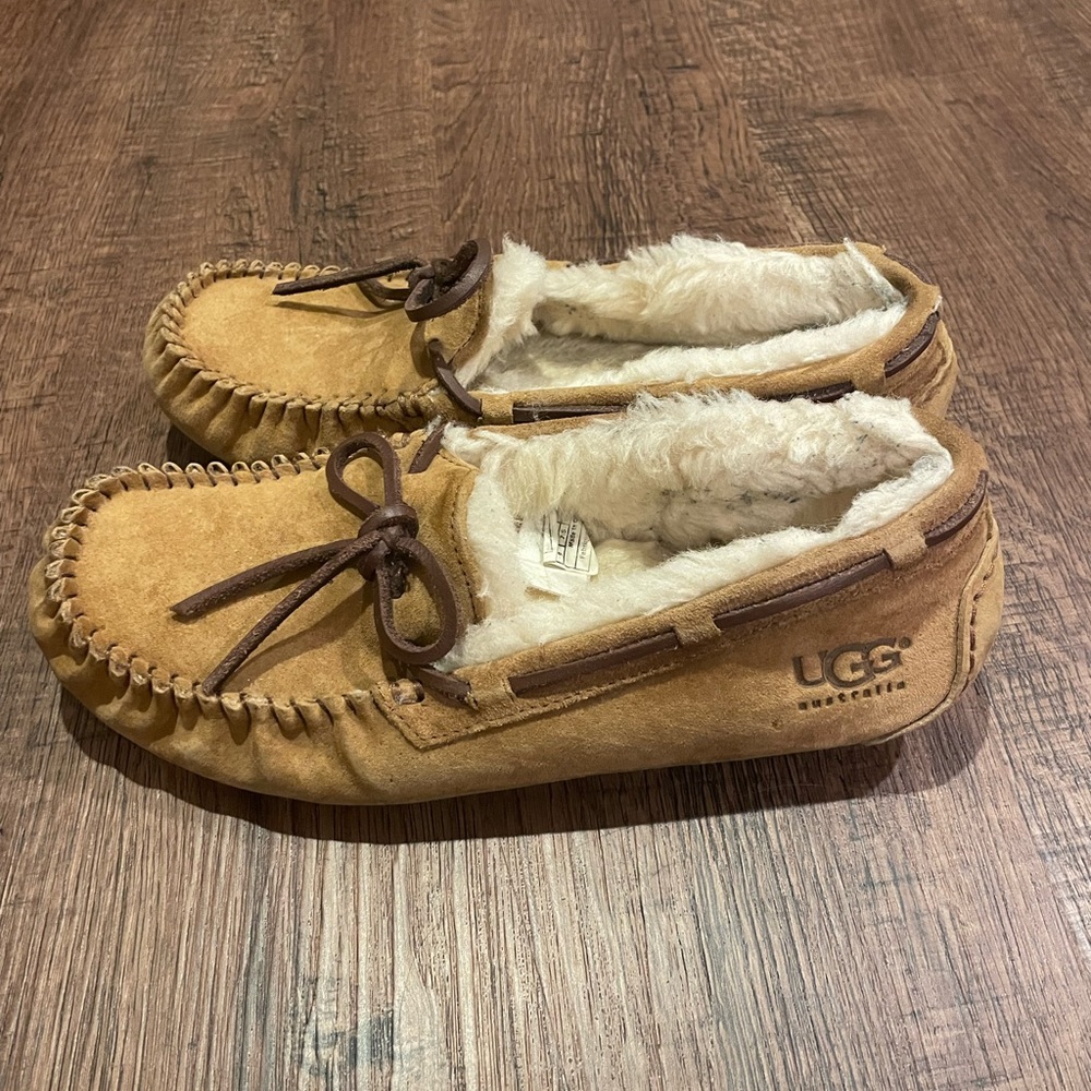 UGG Tan Suede Moccasin Slippers - Picture 5 of 7